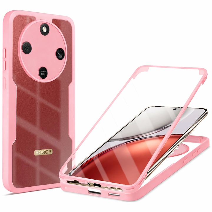 Husa 360° (fata + spate) pentru Honor Magic8 Lite, Accesorio ColorVerse, Pink
