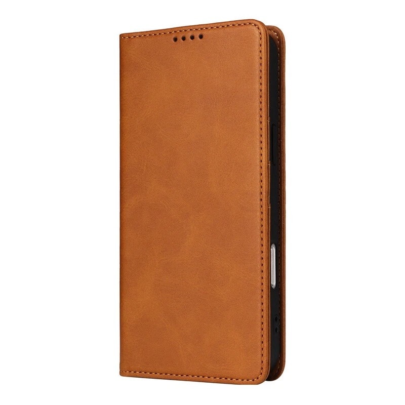 Husa pentru Samsung Galaxy A17 5G Daden® Flip Leather Deluxe, Antisoc, Inchidere magnetica, Buzunar card, Calitate Premium, Maro