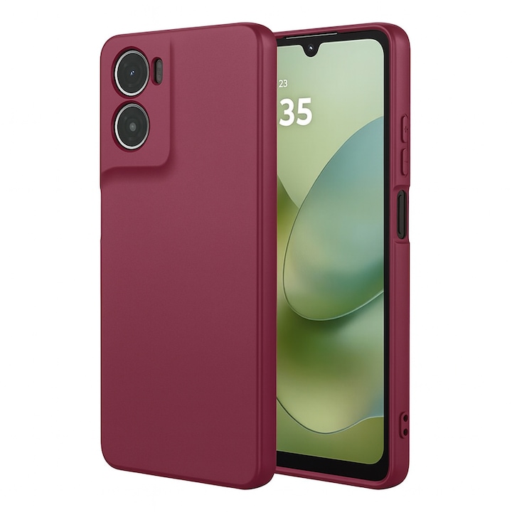Husa pentru Motorola Moto G06 Daden® Silicon SoftFlex, Ultra Slim, Protectie sporita, Interior de microfibra, Visiniu