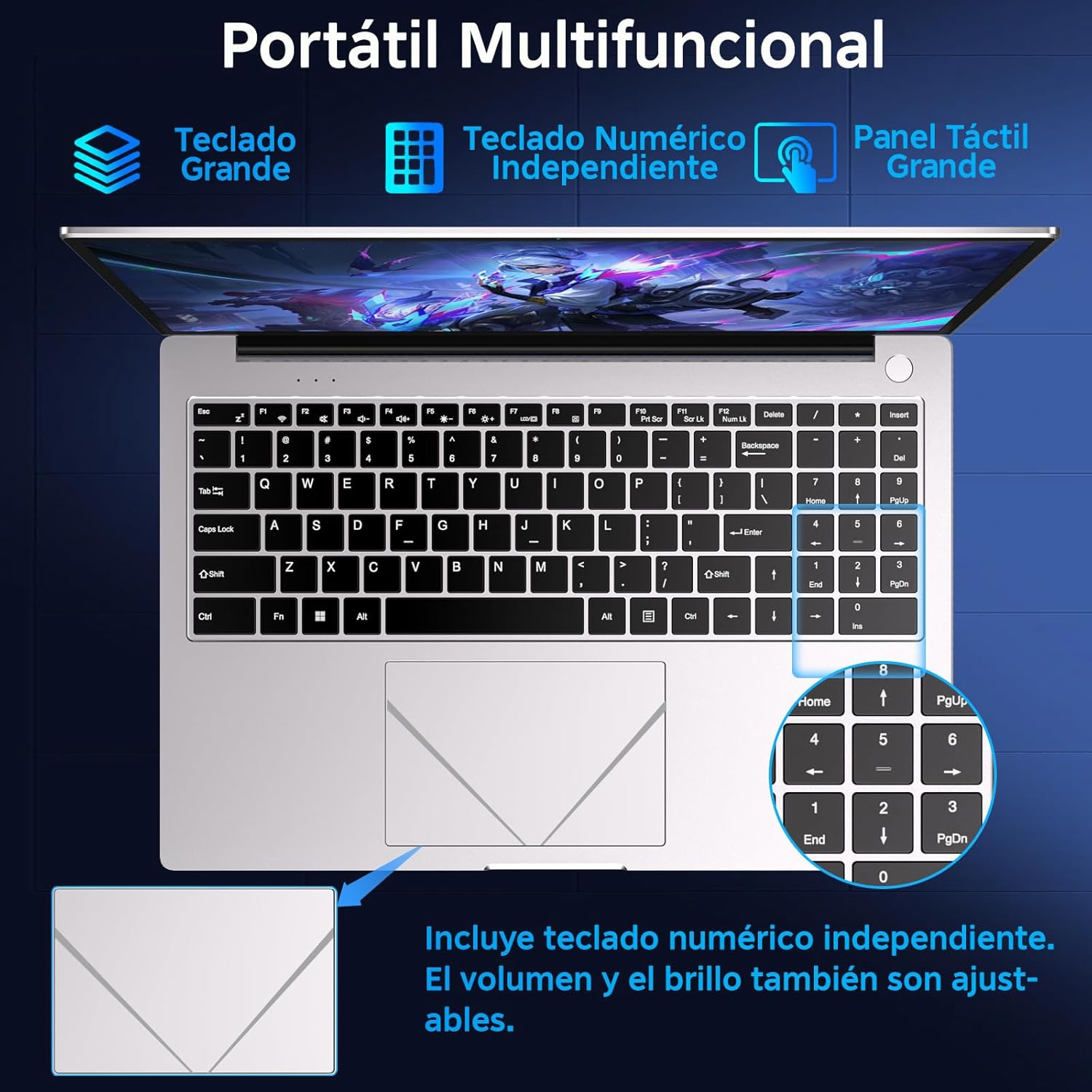 Gaming Notebook 16 GB RAM 512 GB 1 TB SSD expansiune Core i3 (pana la 3.2 GHz) Laptop Notebook 16 inch 1920 x 1200 IPS UHD 5G WiFi cu mouse si tastatura autocolante Italian-argintiu
