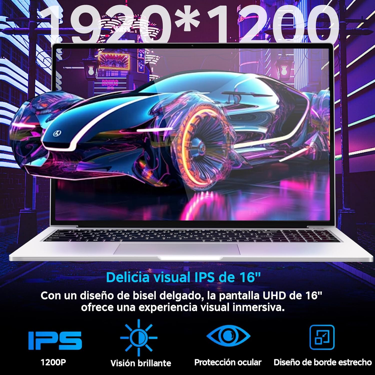 Gaming Notebook 16 GB RAM 512 GB 1 TB SSD expansiune Core i3 (pana la 3.2 GHz) Laptop Notebook 16 inch 1920 x 1200 IPS UHD 5G WiFi cu mouse si tastatura autocolante Italian-argintiu