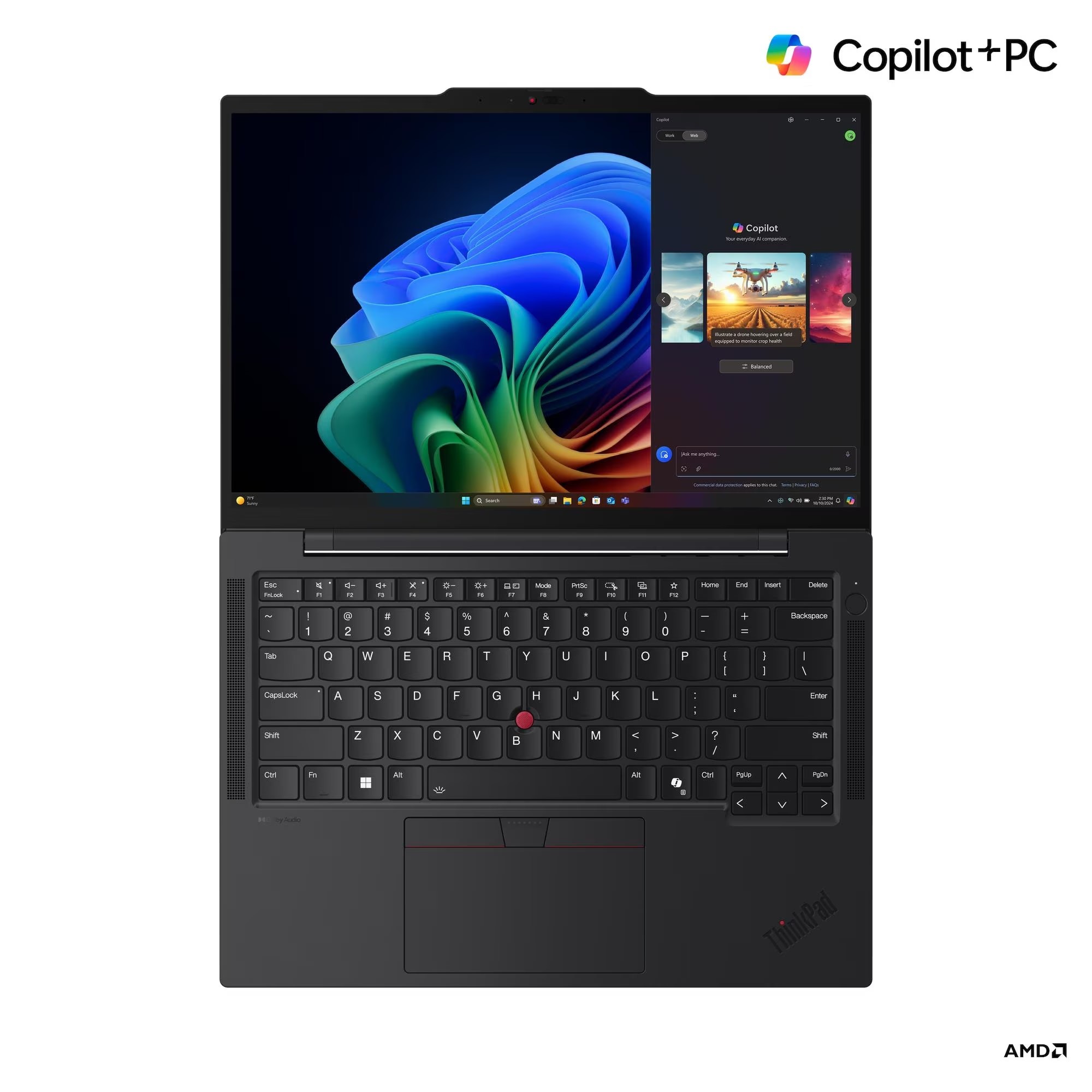 Laptop Lenovo ThinkPad T14s Gen 6 (AMD) cu procesor AMD Ryzen™ AI 7 PRO 360 pana la 5.00 GHz, 14" WUXGA IPS, Touch, 64GB RAM, 1TB SSD, AMD Radeon™ 880M Graphics, Windows® 11 Pro