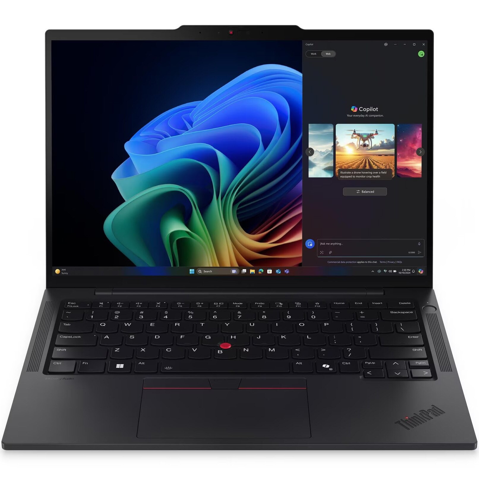 Laptop Lenovo ThinkPad T14s Gen 6 (AMD) cu procesor AMD Ryzen™ AI 7 PRO 360 pana la 5.00 GHz, 14" WUXGA IPS, Touch, 64GB RAM, 1TB SSD, AMD Radeon™ 880M Graphics, Windows® 11 Pro