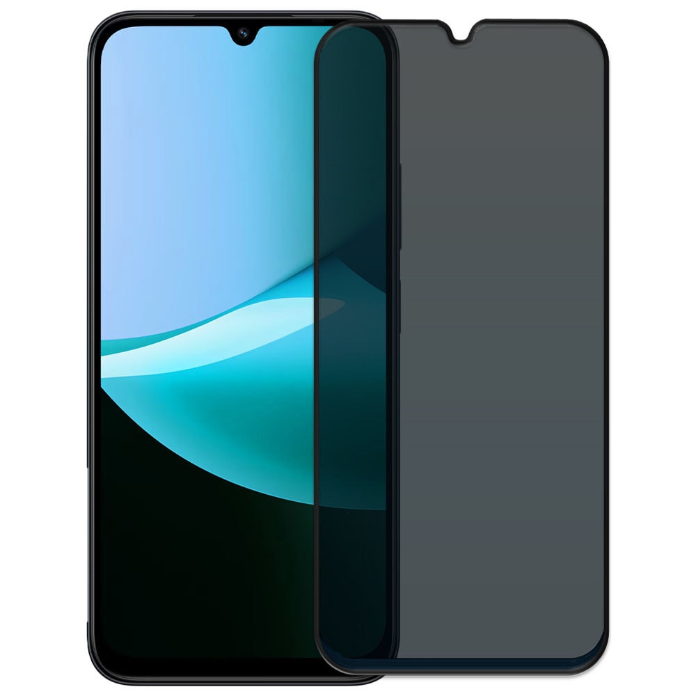 Folie din sticla securizata pentru Xiaomi Redmi 15C, HAMSTERBOX Privacy Shield, Protectie completa ecran, Full face, Aplicare rapida, Case Friendly, Negru