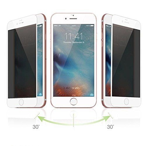 Folie protectie din sticla Privacy, compatibila cu iPhone 7 / iPhone 8, full cover, full glue, case friendly, Alba