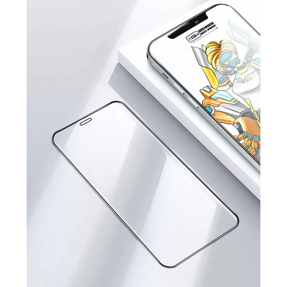 Folie de protectie telefon, 9H, Sticla, Compatibil cu Iphone 13 Pro, Margini siliconate