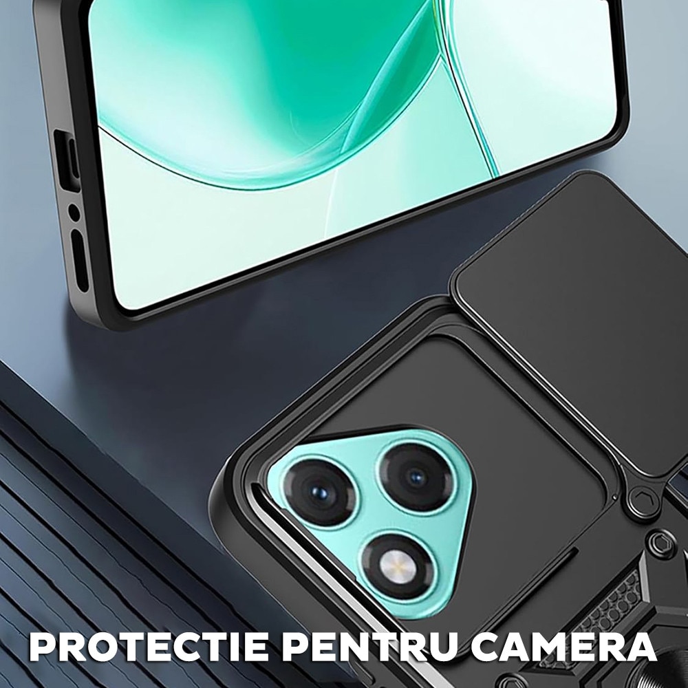 Husa pentru Honor 400 DaDen® Hybrid Armor Kickstand, Slider Camera, Antisoc, Protectie Superioara, Auriu