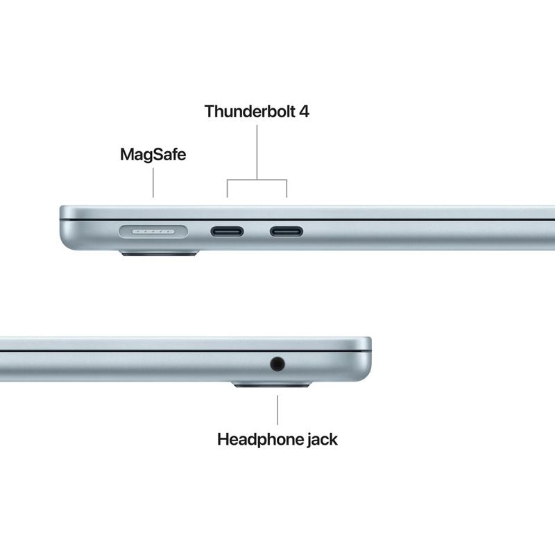 Laptop Apple MacBook Air 13, 13.6 inch 2560 x 1664, Apple M5 10-core 10 C, 16 GB RAM, 512 GB SSD, Apple 8-core GPU, macOS, Tastatura International, Albastru deschis