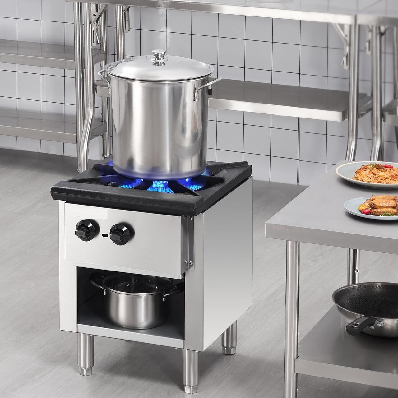 Aragaz profesional, 1 x Arzator, Inox si Fonta, 26 kW, dimensiune 460 x 620 x 615 mm