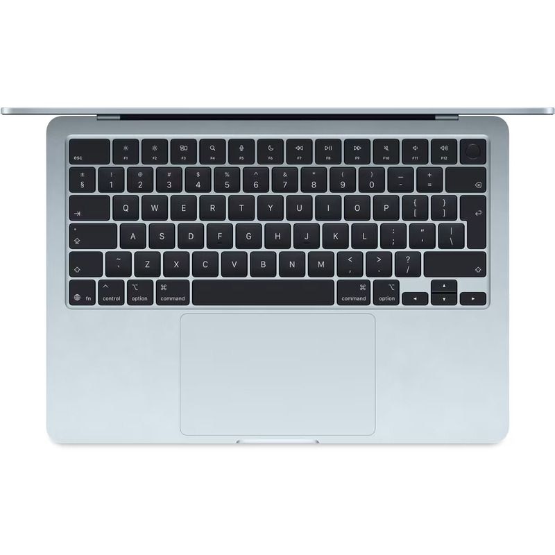 Laptop Apple MacBook Air 15 2026, 15.3 inch 2880 x 1864, Apple M5 10-core 10 C, 16 GB RAM, 512 GB SSD, Apple 10-core integrat, macOS, Tastatura International, Albastru deschis