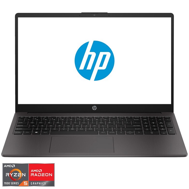 Laptop HP 255 G10 cu procesor AMD Ryzen™ 5 7530U pana la 4.5 GHz, 15.6", IPS, Full HD, 16GB DDR4 RAM, 512GB SSD, AMD Radeon™ Graphics, FreeDOS, Dark ash silver