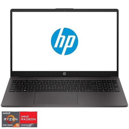 Laptop HP 255 G10 cu procesor AMD Ryzen™ 5 7530U pana la 4.5 GHz, 15.6", IPS, Full HD, 16GB DDR4 RAM, 512GB SSD, AMD Radeon™ Graphics, FreeDOS, Dark ash silver