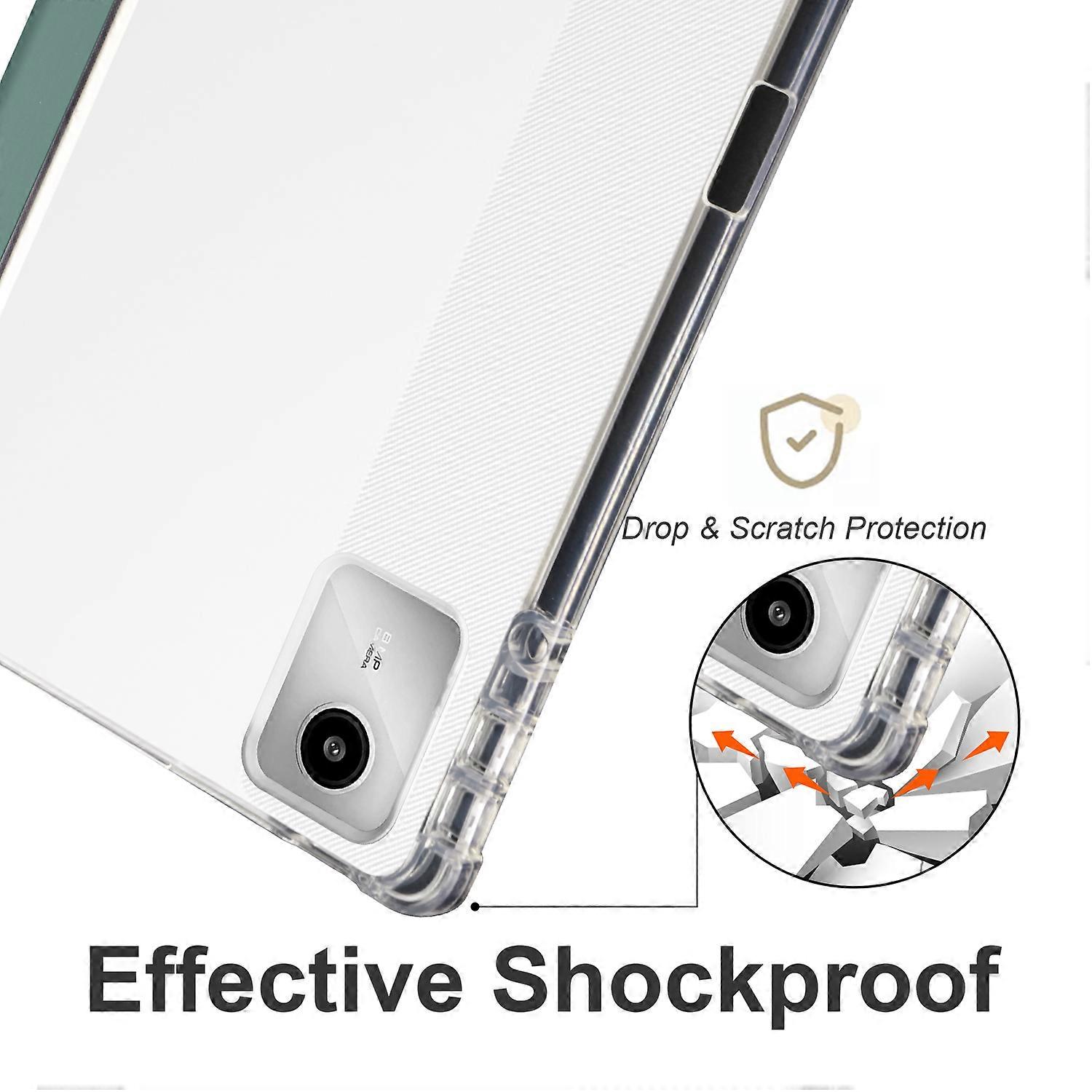 Husa tableta Tri-fold cu suport pentru stilou, protectie completa, verde inchis, pentru Lenovo Tab M11 (Xiaoxin Pad 11 2024)