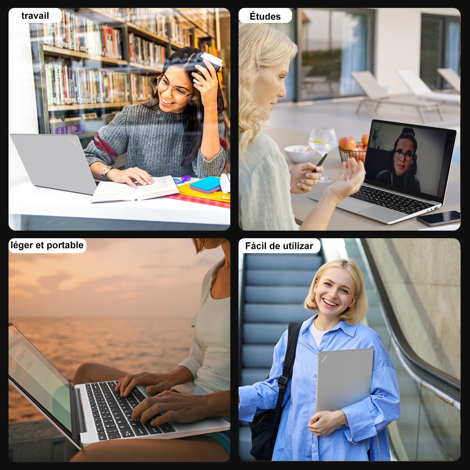 NOTODD N200 Laptop Win 11 cu 5G WiFi, 14 inchi Laptop 6GB RAM 256GB SSD 1TB SSD Expansiune, Bluetooth 4.2 3.0 Port Transmisie 1920 * 1080 FHD bun si Mini Port Multimedia-Argintiu