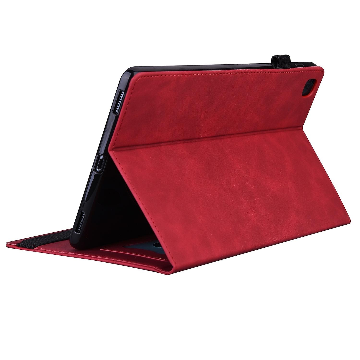 Husa tableta pentru Lenovo Tab K11 Plus/M11 Plus, rosie, cu suport, slot pentru carduri si pix