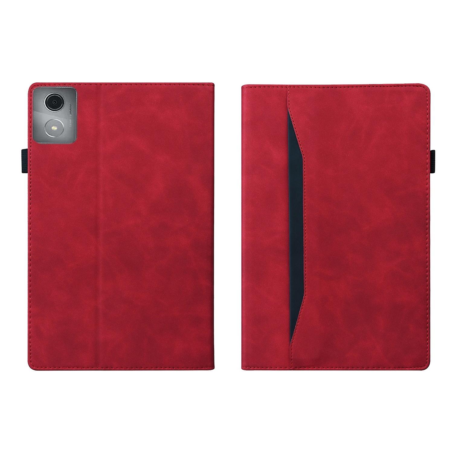 Husa tableta pentru Lenovo Tab K11 Plus/M11 Plus, rosie, cu suport, slot pentru carduri si pix