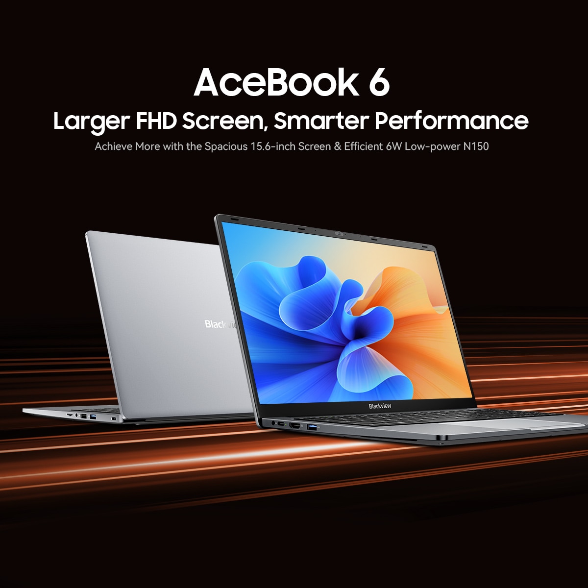 Blackview Laptop Blackview ACEBOOK 6, Laptop-uri pentru studenti de afaceri, Quad-Core N150(3.6GHz, Beat N5095 / N100), 15.6" FHD+ IPS, 16 GB, 512 GB, 100W Type-C incarcare rapida, 4K HDMI, Gris