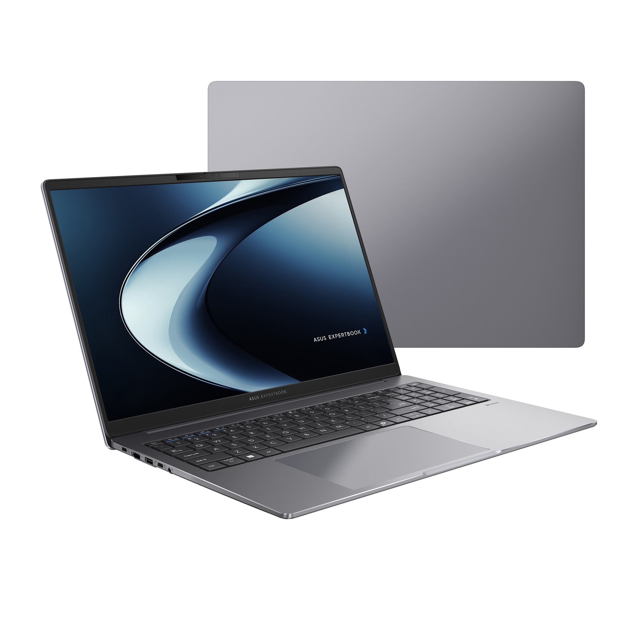 Laptop ASUS ExpertBook P3 PM3606CKA cu procesor AMD Ryzen™AI 5 330 pana la 4.5GHz, 16'', WUXGA, 16GB DDR5 RAM, 512GB SSD, AMD Radeon™ Graphics, Windows 11 Pro, Misty Grey