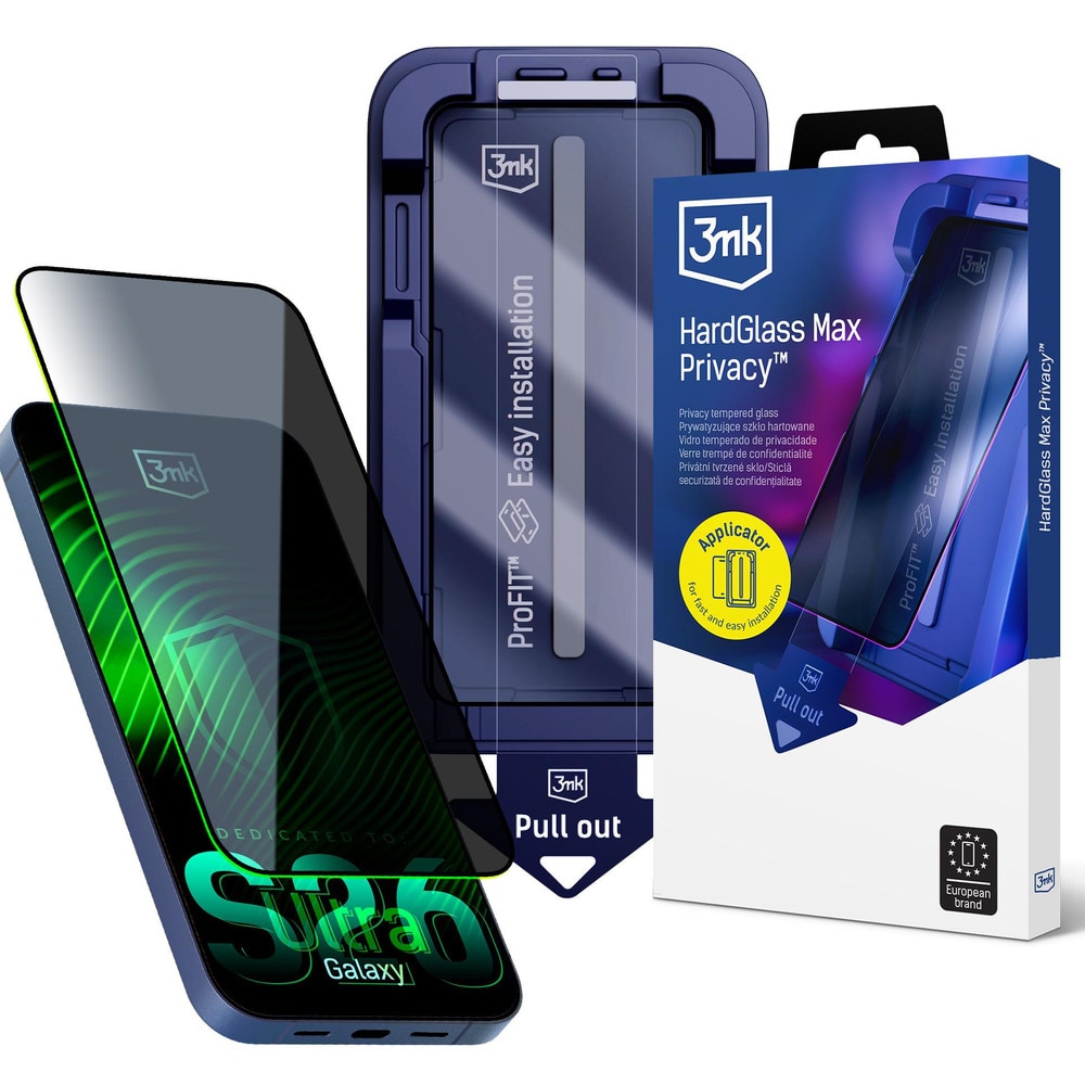 Folie sticla securizata 3mk Hardglass Max Privacy compatibila cu Samsung Galaxy S26 Ultra, Negru