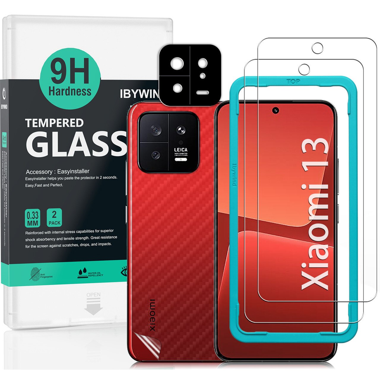 Folie Sticla Ibywind pentru Xiaomi 13 5G, Pachet 2, Sticla Securizata, protectie pentru obiectiv, Montaj Usor, Duritate Militara, Ultra HD, Anti Zgarieturi, Anti Socuri