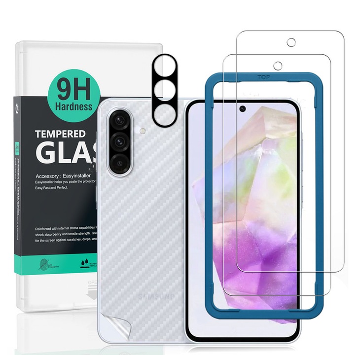 Folie Sticla Ibywind pentru Samsung Galaxy A36 5G, Pachet 2, Sticla Securizata, protectie pentru obiectiv, Montaj Usor, Duritate Militara, Ultra HD, Anti Zgarieturi, Anti Socuri