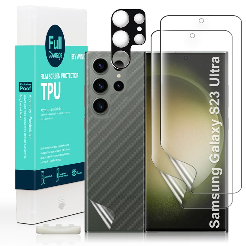 Folie protectie ecran Ibywind set 2 buc, TPU, transparent, pentru Samsung Galaxy S23 Ultra 5G