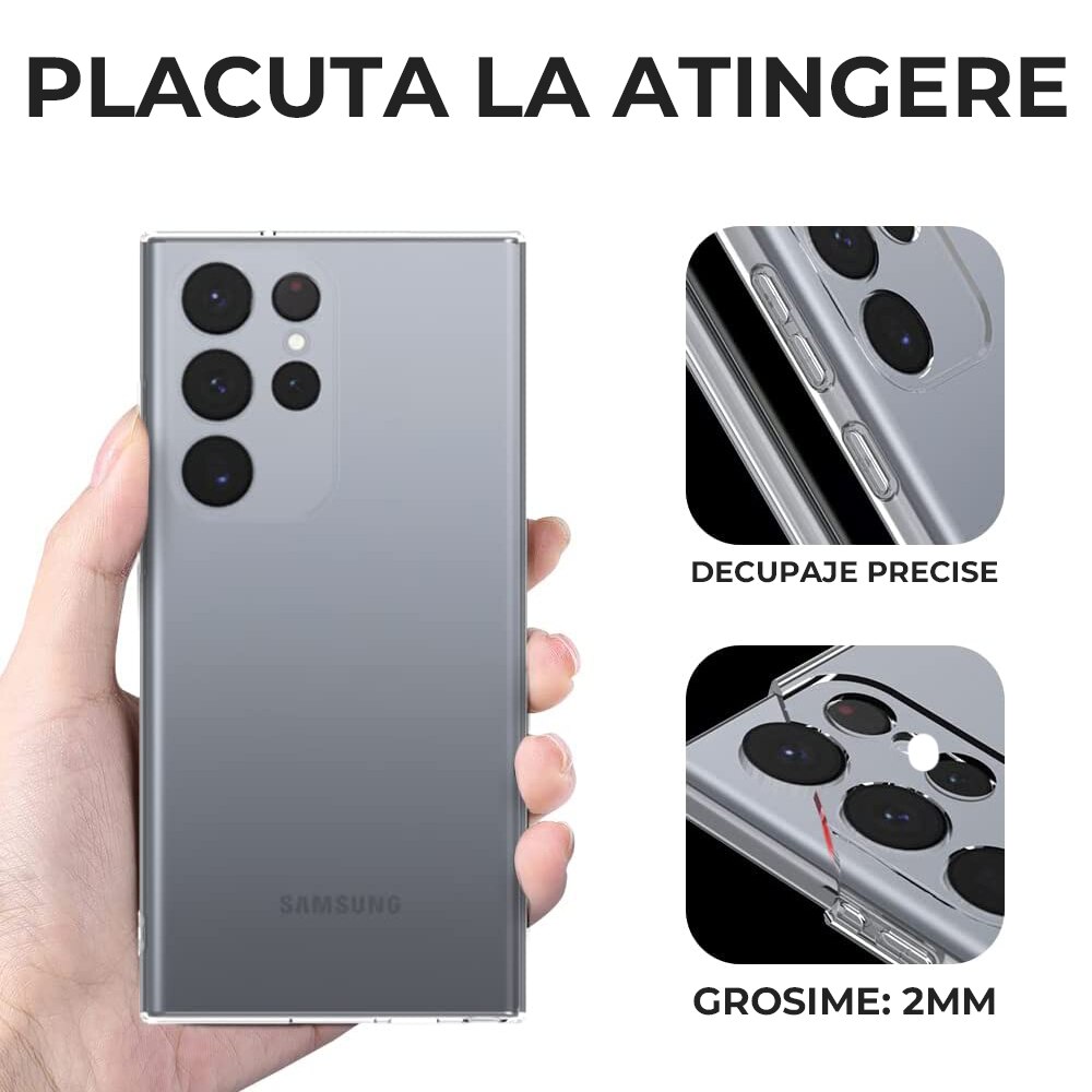 Husa Daden® Transparent Clear pentru Samsung S23 Ultra, Protectie Camera, Antisoc, Transparenta