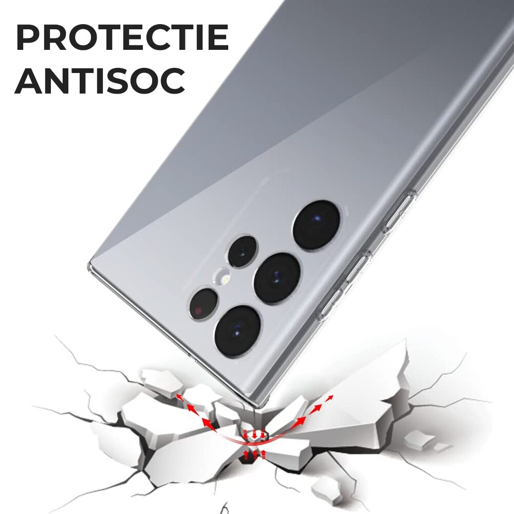 Husa Daden® Transparent Clear pentru Samsung S23 Ultra, Protectie Camera, Antisoc, Transparenta