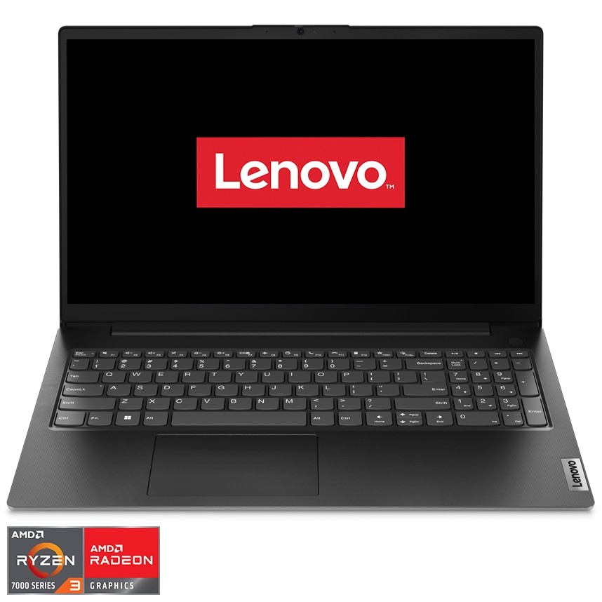 Laptop Lenovo V15 G4 AMN cu procesor AMD Ryzen™ 3 7320U pana la 4.1 GHz, 15.6", Full HD, 16GB, 512GB SSD, AMD Radeon™ 610M Graphics, No OS, Business Black