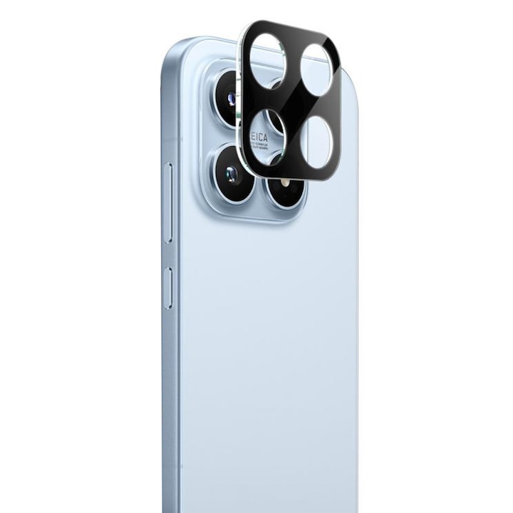 Folie de protectie camera pentru Xiaomi 17 din sticla securizata, Full Cover, Rezistenta 9H, Anti-Zgarieturi, montare usoara - negru
