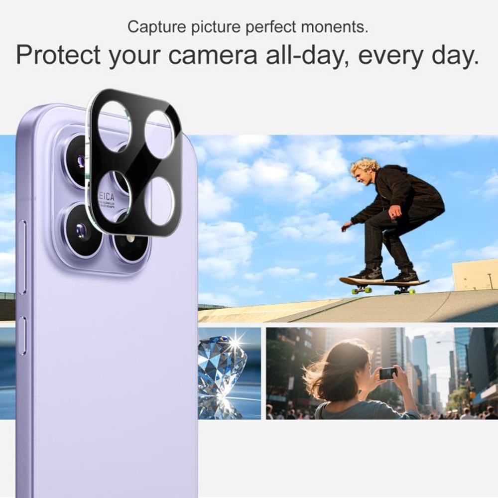 Folie de protectie camera pentru Xiaomi 17 din sticla securizata, Full Cover, Rezistenta 9H, Anti-Zgarieturi, montare usoara - negru