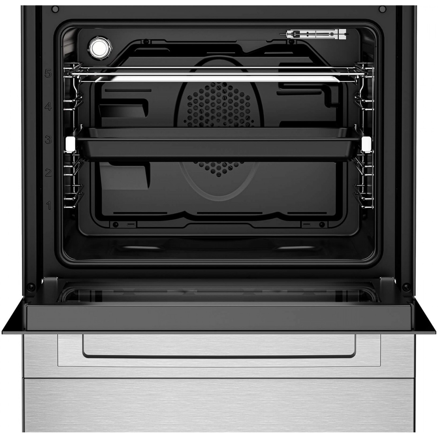 Aragaz Beko FSM69301SXT, Electric, 4 zone de gatit, Booster, SteamShine Cleaning, Gatire asistata de abur, Rafturi telescopice, Timer, Clasa A, 60 cm, Inox