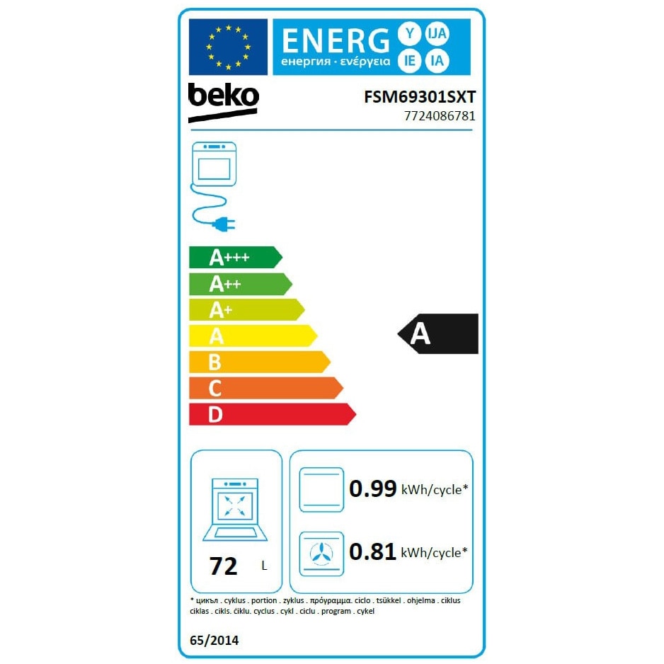 Aragaz Beko FSM69301SXT, Electric, 4 zone de gatit, Booster, SteamShine Cleaning, Gatire asistata de abur, Rafturi telescopice, Timer, Clasa A, 60 cm, Inox