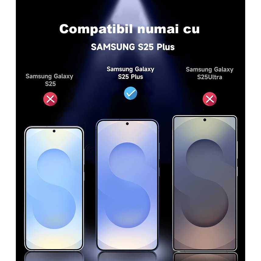 Set de 2 Folie protectie pentru Samsung S25 Plus, MOGU®, sticla temperata, tehnologie automata de eliminare a prafului, advanced touch sensitivity, Full Cover, Anti Zgarieturi, Ultra HD, anti-amprente, Transparenta