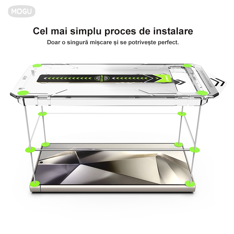 Set de 2 Folie protectie pentru Samsung S25 Plus, MOGU®, sticla temperata, tehnologie automata de eliminare a prafului, advanced touch sensitivity, Full Cover, Anti Zgarieturi, Ultra HD, anti-amprente, Transparenta