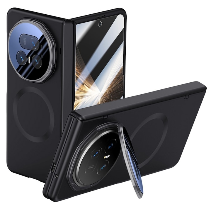Husa pentru Honor Magic V5 5G, cu suport si sticla incorporata, negru