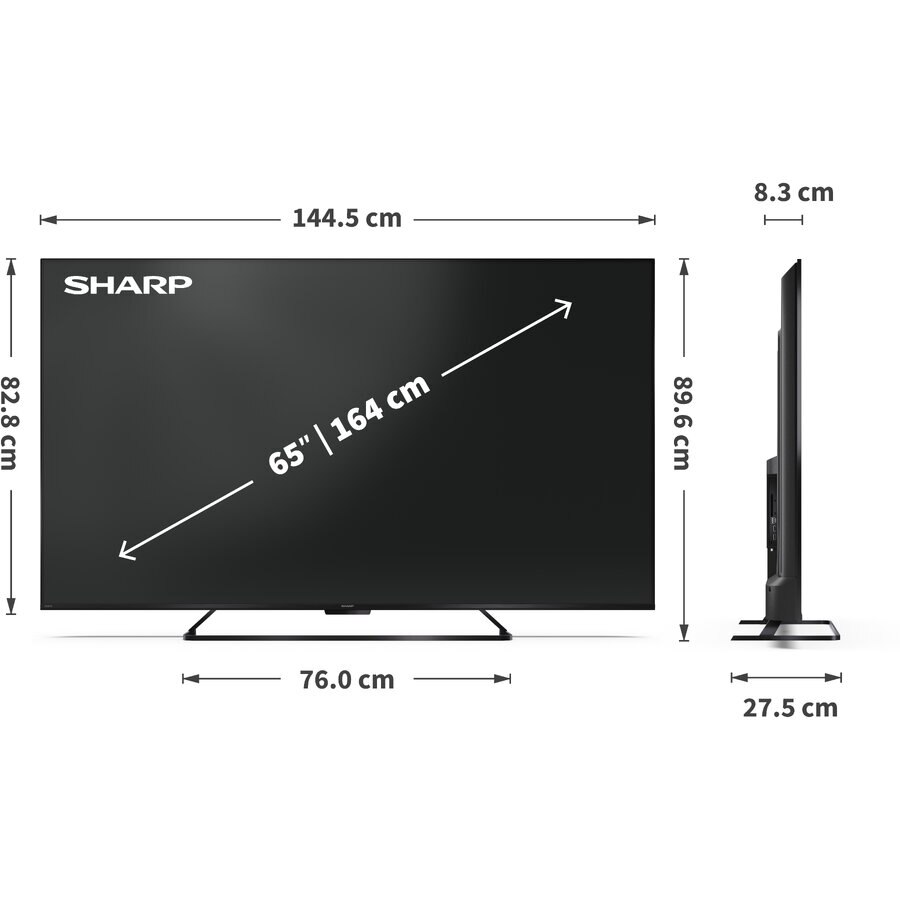 Televizor Sharp 65HR7265E, 65", QLED, 144Hz, 4K Ultra HD, Negru
