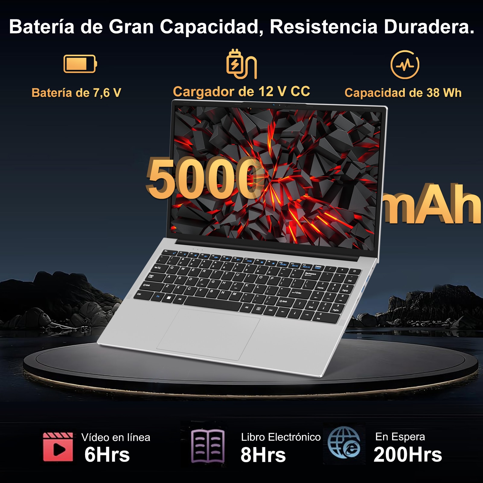 Laptop Computer 15.6 Inch Celeron N5095 Pana la 2,9 GHz Win11 Pro Laptops 8GB RAM 256GB SSD TF 1TB LPDDR4 5G WiFi 1920*1080 FHD USB 3.0 Widevine L1 Laptop Protective Film English - Silver