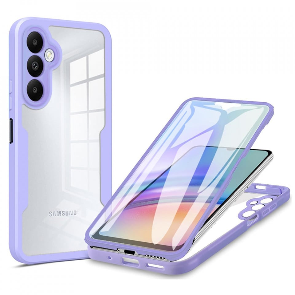 [Pachet 360°] Husa + Folie pentru Samsung Galaxy A25 5G, SKDR ColorShield 360° - Mov