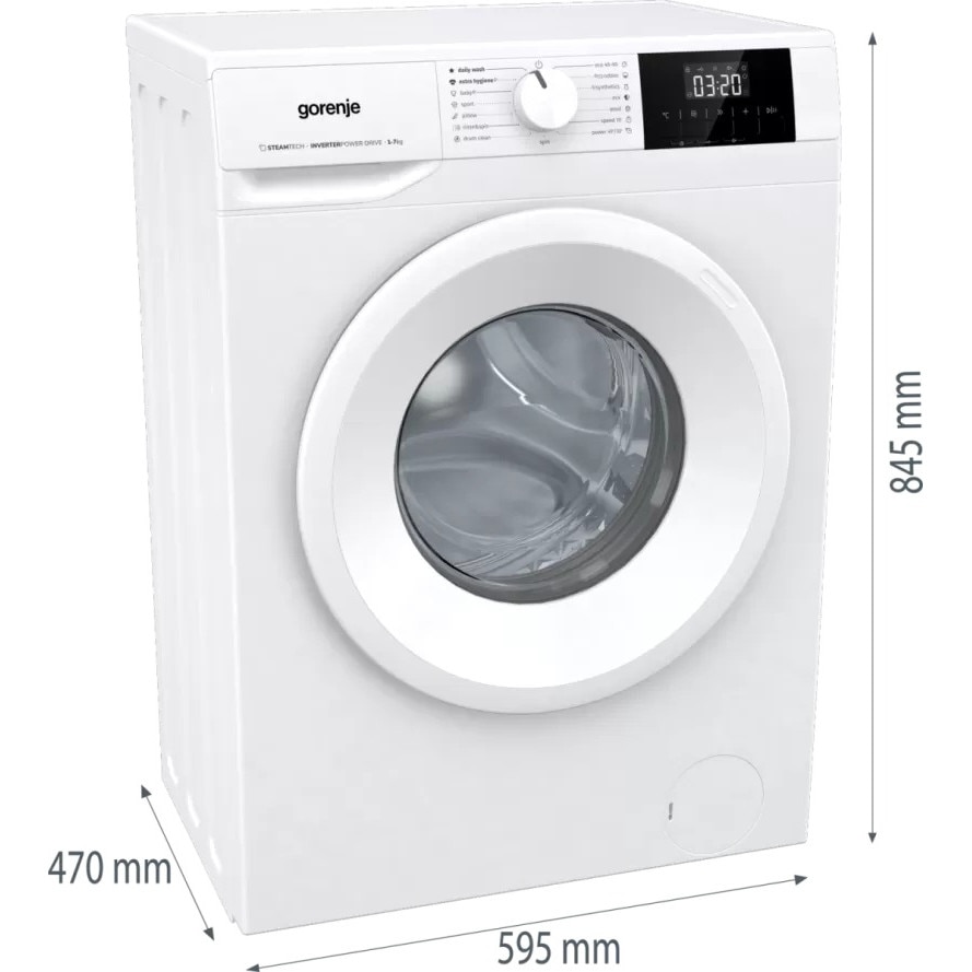 Masina de spalat rufe Gorenje WNGPI72SBS, Slim, 7kg, 1200 rpm, Clasa B, Alba