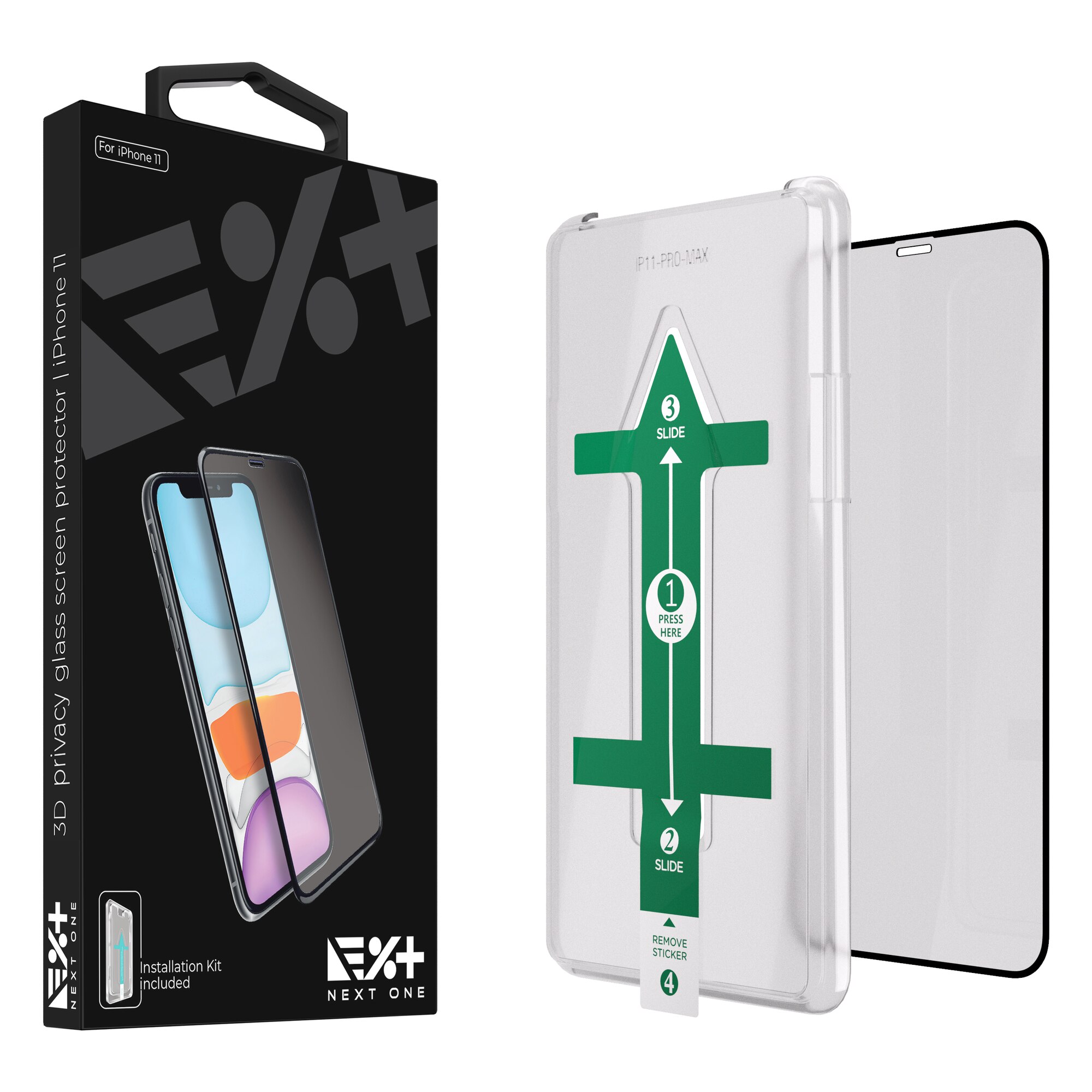 Folie de protectie 3D Privacy din sticla NEXT ONE pentru iPhone 11