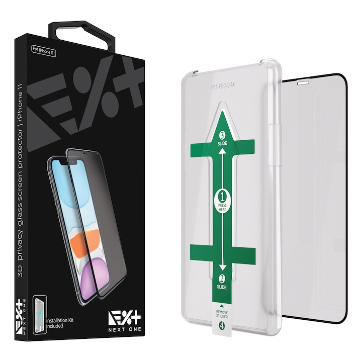 Folie de protectie 3D Privacy din sticla NEXT ONE pentru iPhone 11