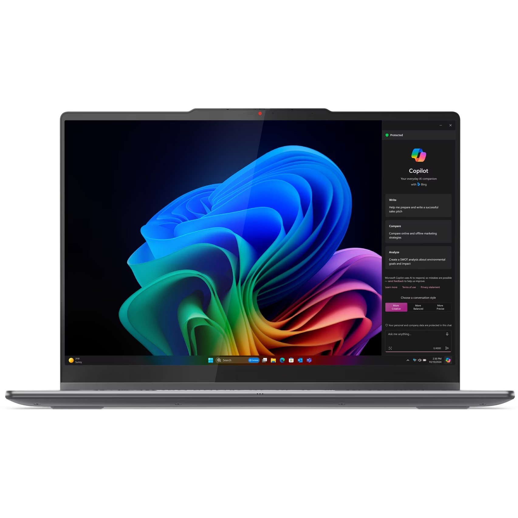 Laptop Lenovo Yoga 7 2-in-1 14ILL10 cu procesor Intel® Core Ultra 7 256V pana la 4.8GHz, 14" WUXGA, OLED, Touch, 16GB LPDDR5x RAM, 1TB SSD, Intel® Arc™ Graphics, Windows 11 Pro, Luna Grey, 3y on-site Premium Care