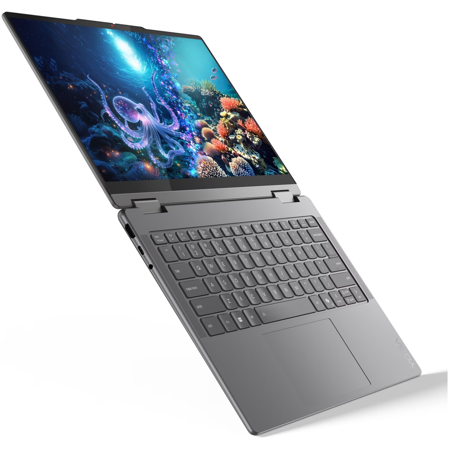 Laptop Lenovo Yoga 7 2-in-1 14ILL10 cu procesor Intel® Core Ultra 7 256V pana la 4.8GHz, 14" WUXGA, OLED, Touch, 16GB LPDDR5x RAM, 1TB SSD, Intel® Arc™ Graphics, Windows 11 Pro, Luna Grey, 3y on-site Premium Care