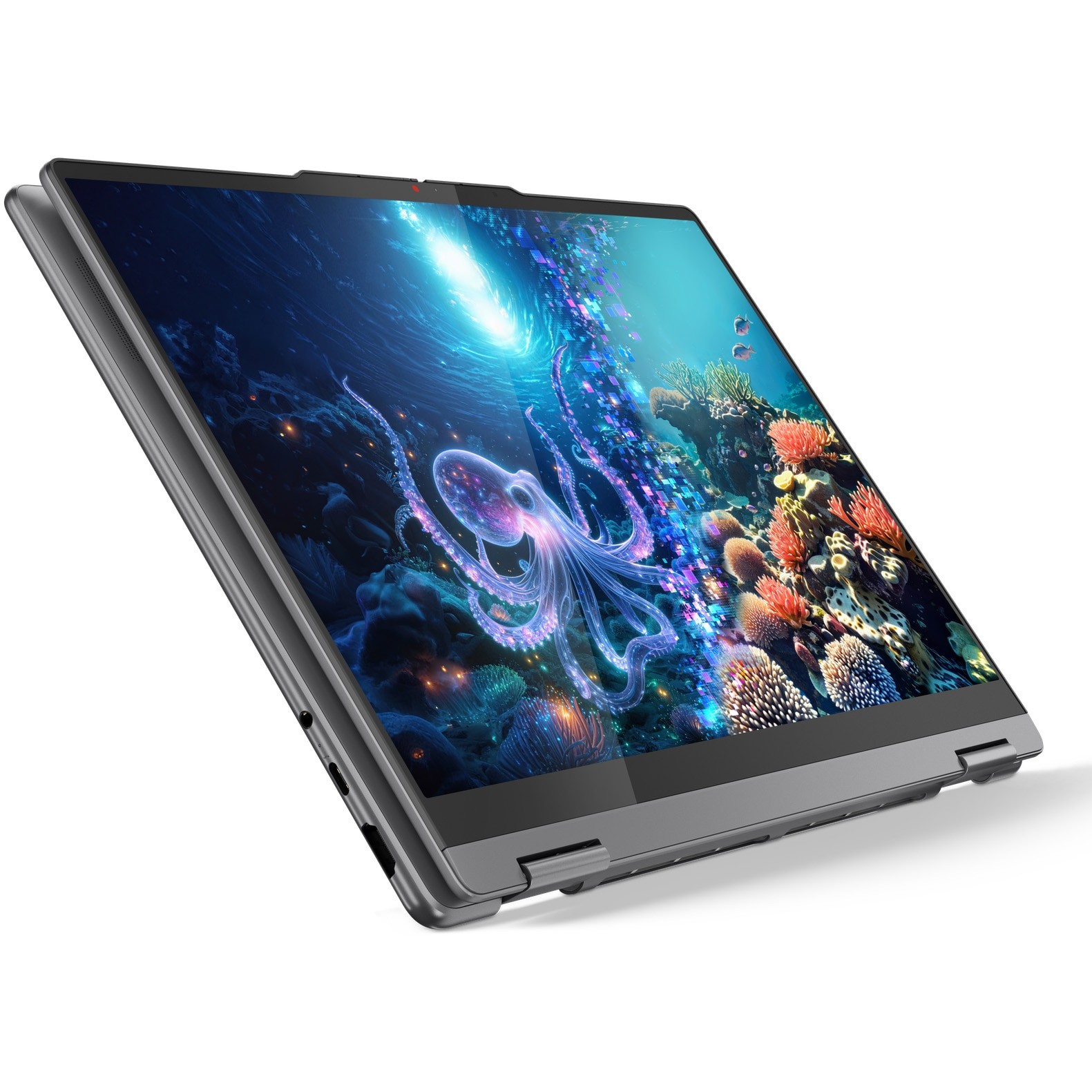 Laptop Lenovo Yoga 7 2-in-1 14ILL10 cu procesor Intel® Core Ultra 7 256V pana la 4.8GHz, 14" WUXGA, OLED, Touch, 16GB LPDDR5x RAM, 1TB SSD, Intel® Arc™ Graphics, Windows 11 Pro, Luna Grey, 3y on-site Premium Care