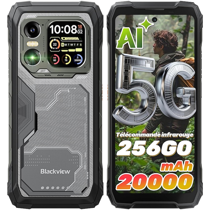 Telefon mobil Blackview Xplore 1, 5G, 20.000mAh, 256GB, Negru, 6.78"