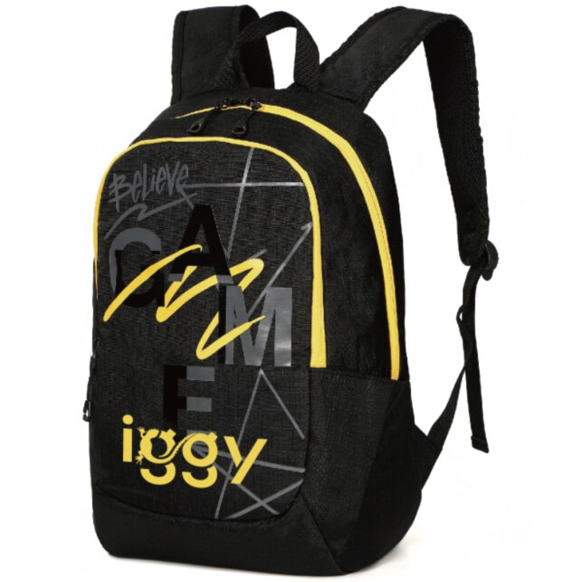 Rucsac Joy, Iggy, 2 compartimente, 2 buzunare laterale, nylon, waterproof, 45x29x22.5cm, negru