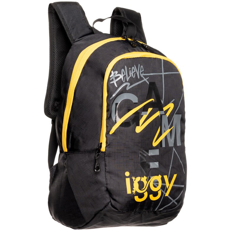 Rucsac Joy, Iggy, 2 compartimente, 2 buzunare laterale, nylon, waterproof, 45x29x22.5cm, negru