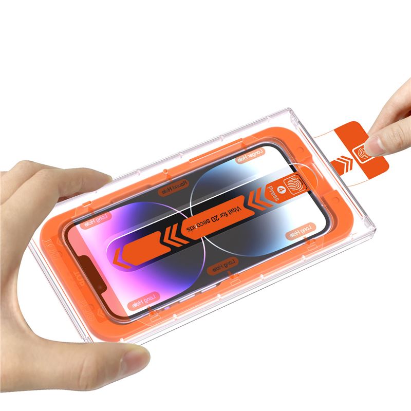 Set 2 folii sticla transparente cu sistem de montare Mobile Origin Screen Guard compatibil cu iPhone 14 Plus / 13 Pro Max