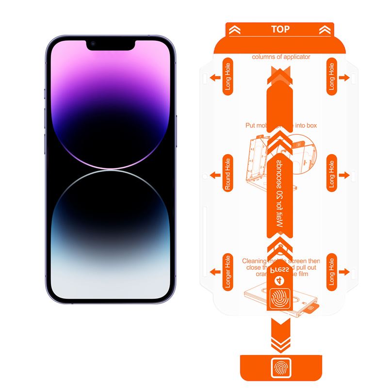 Set 2 folii sticla transparente cu sistem de montare Mobile Origin Screen Guard compatibil cu iPhone 14 Plus / 13 Pro Max
